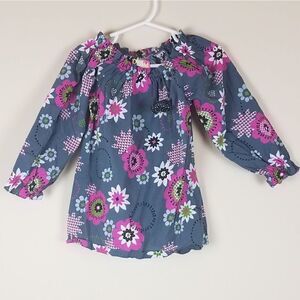 Banana Split Gray Floral Top 3T